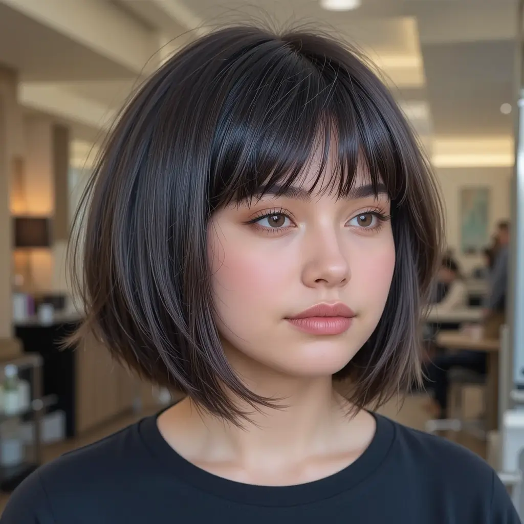 Blunt Cut with Wispy Bangs