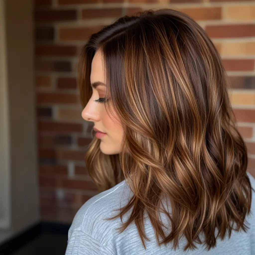 Cinnamon Brown with Chocolate Lowlights