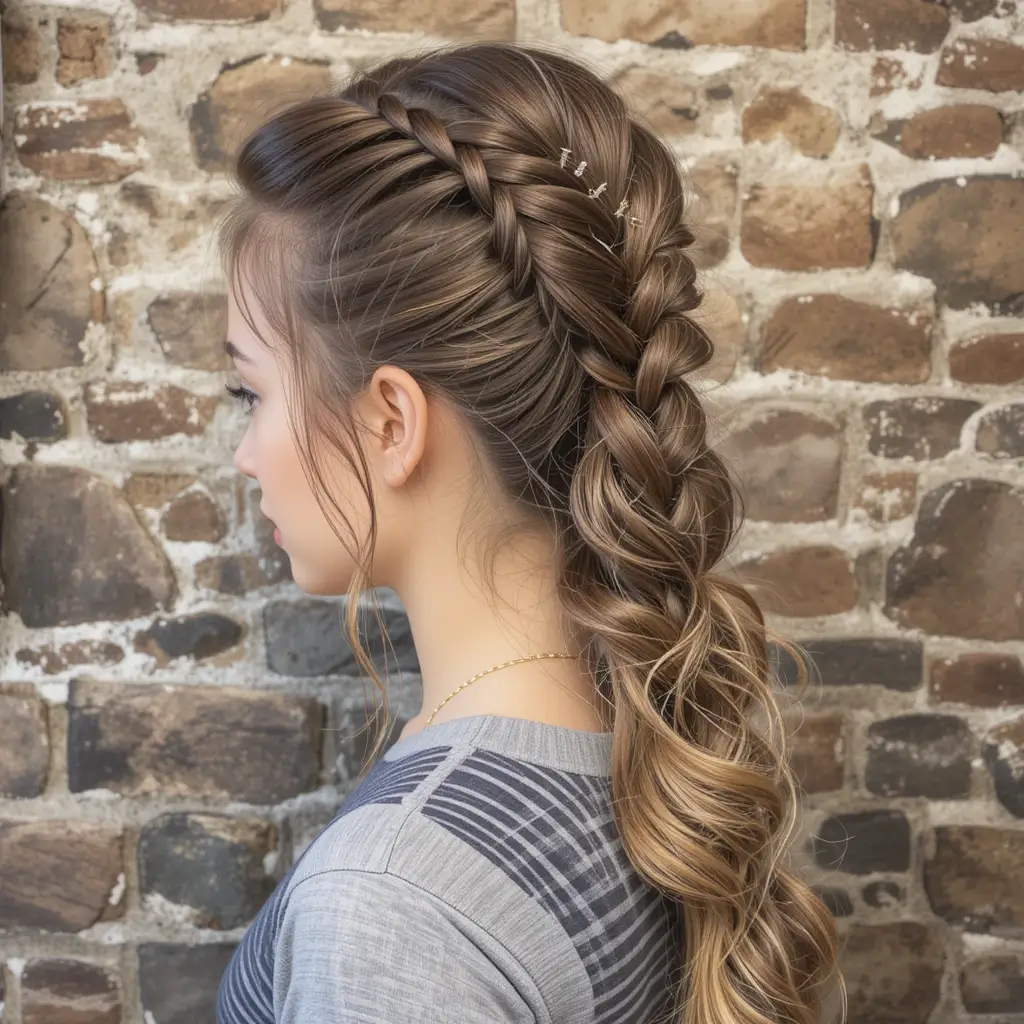 Half-Up Bubble Braid
