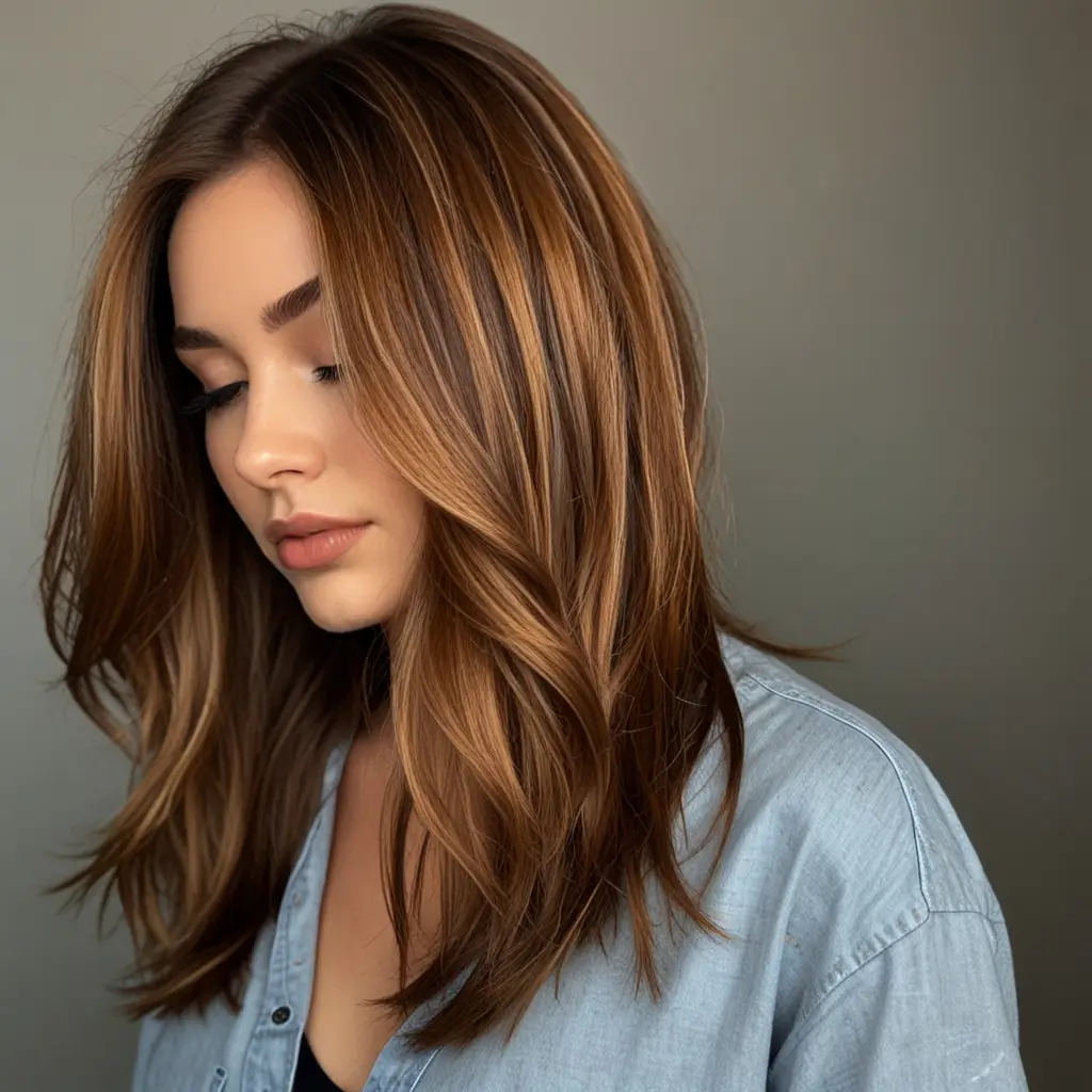 Light Cinnamon Brown with Shadow Roots