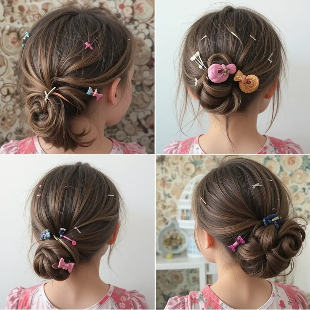 Low Bun with Clips