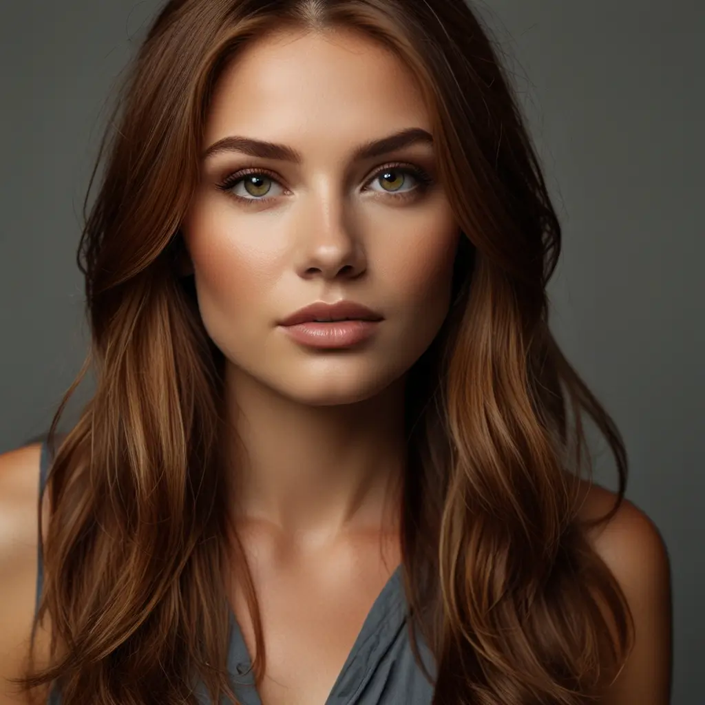 Rich Cinnamon Brown with Face-Framing Highlights