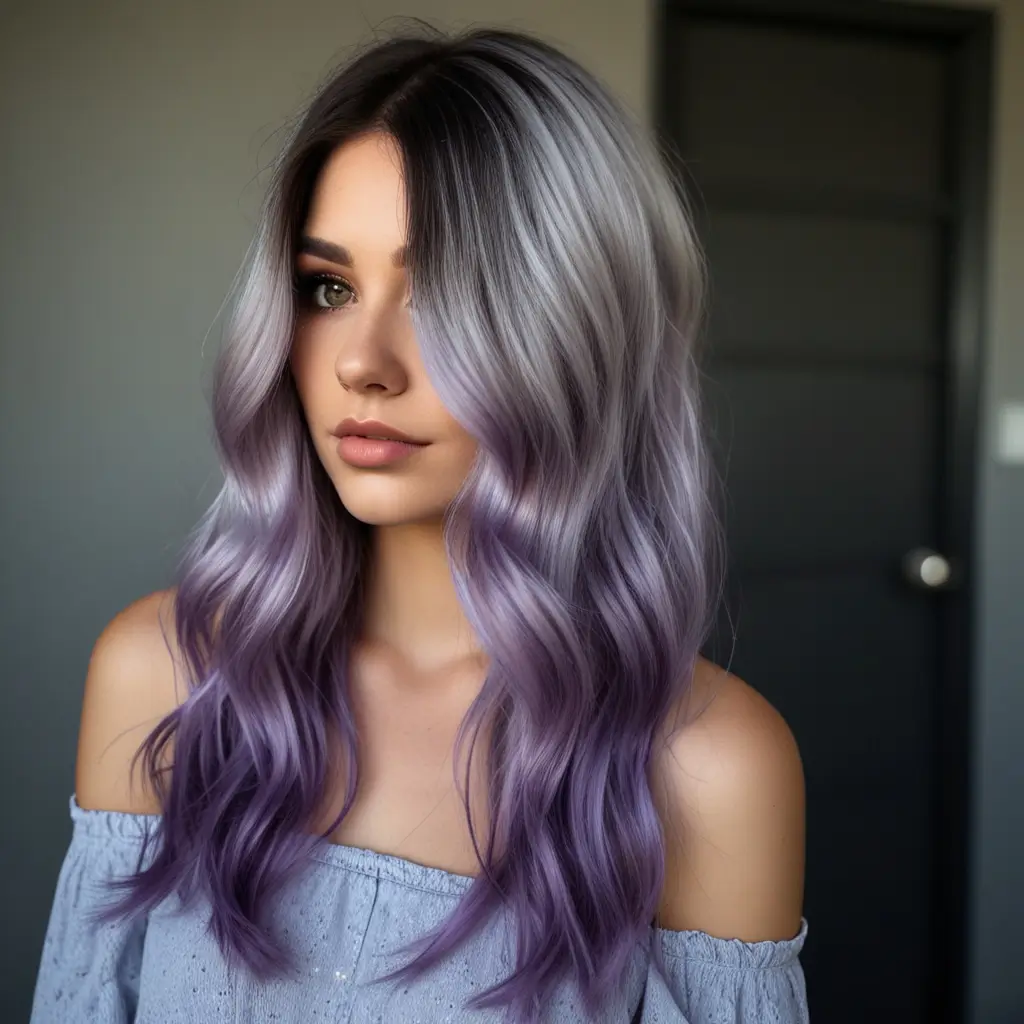Silver and Lavender Ombre