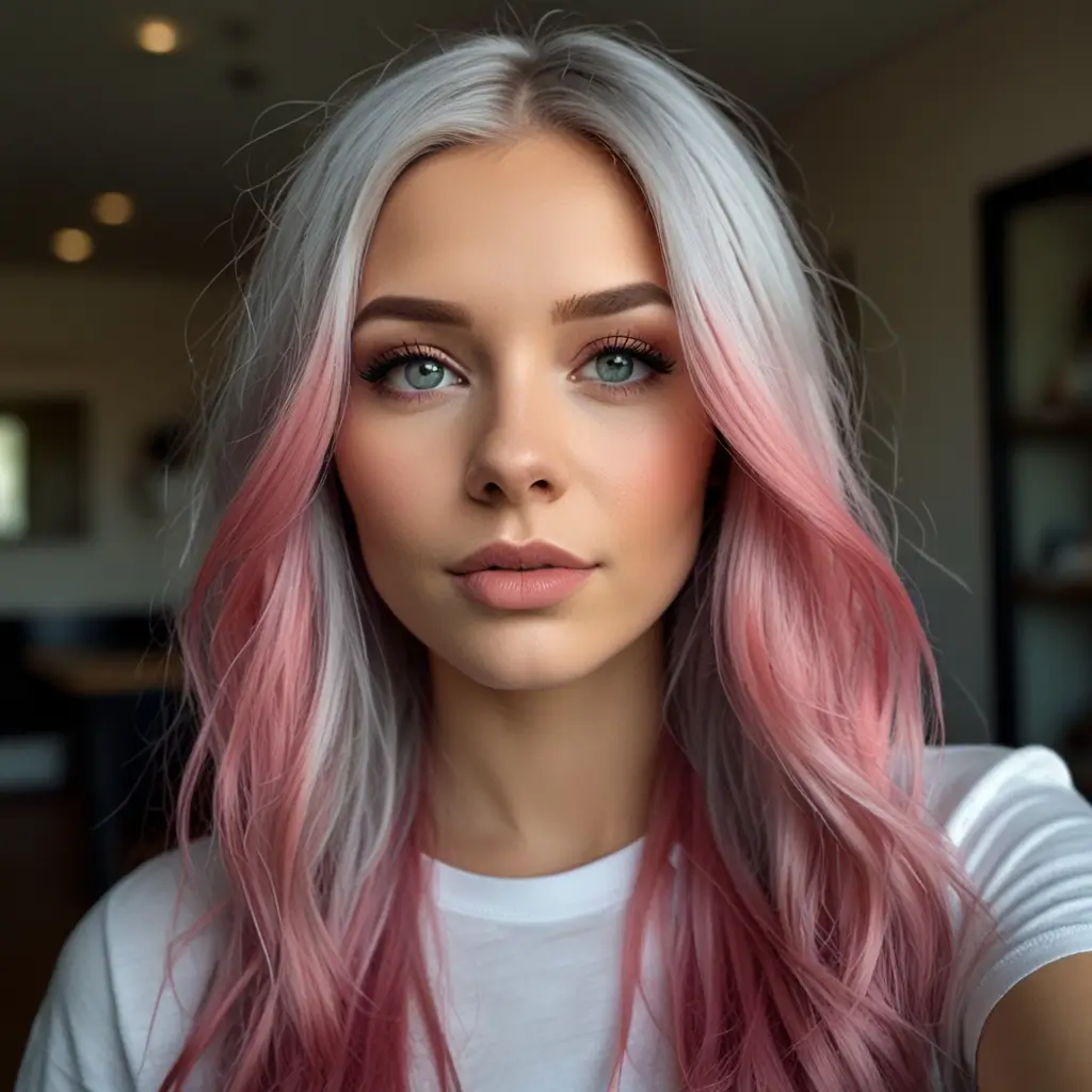 Silver and Pink Streaks