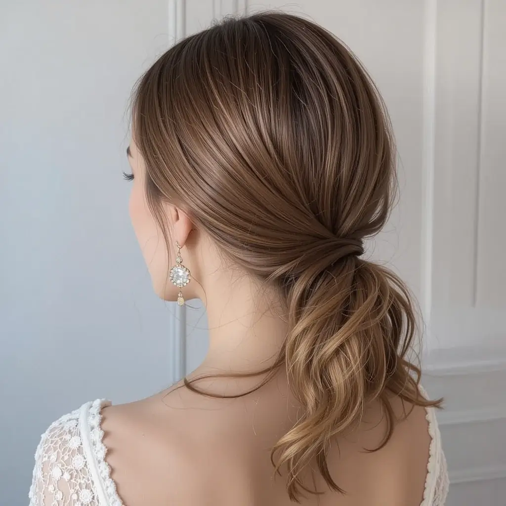 Sleek Side-Parted Low Ponytail
