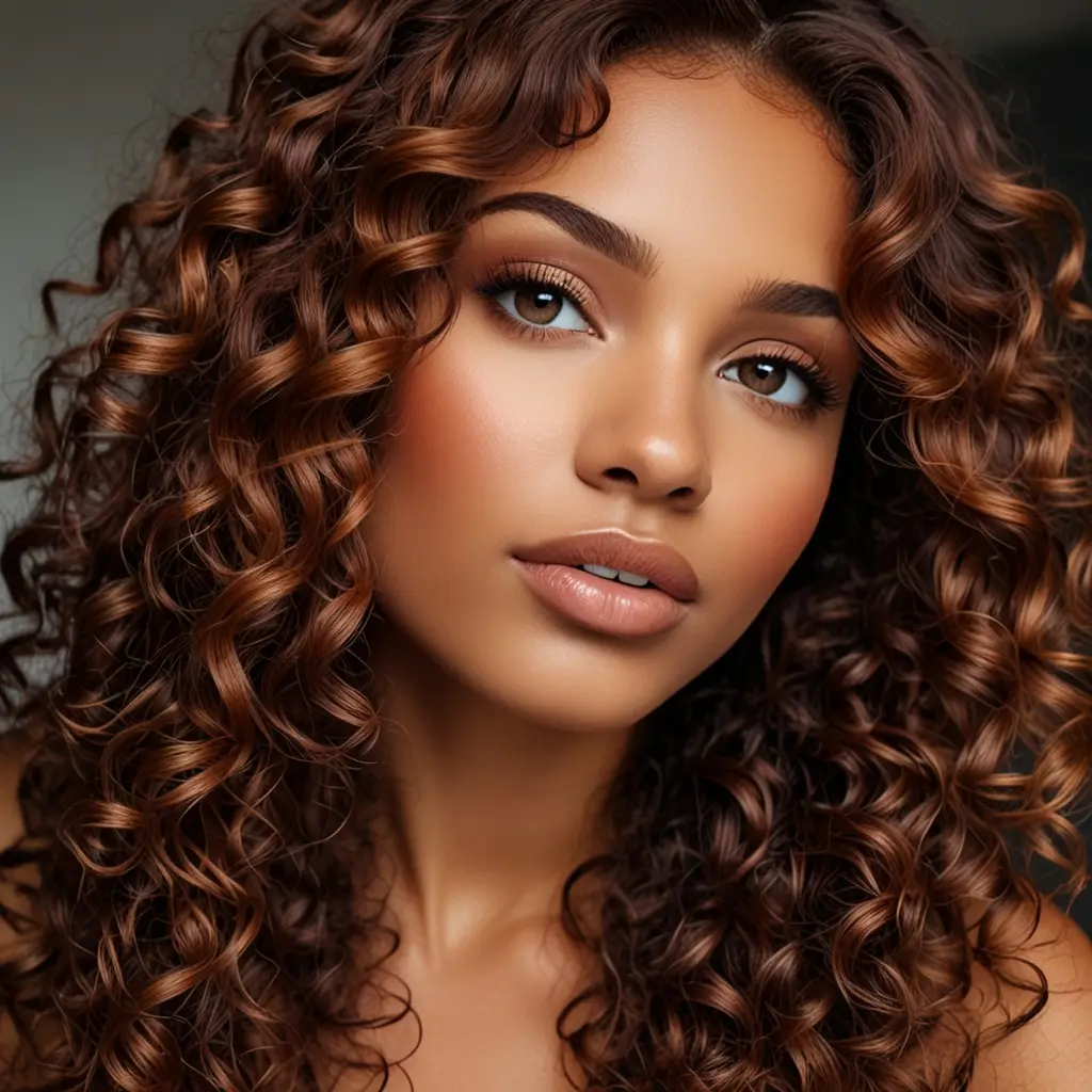 Spicy Cinnamon Brown Curls