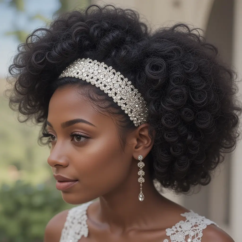 Afro Puff with Statement Headband