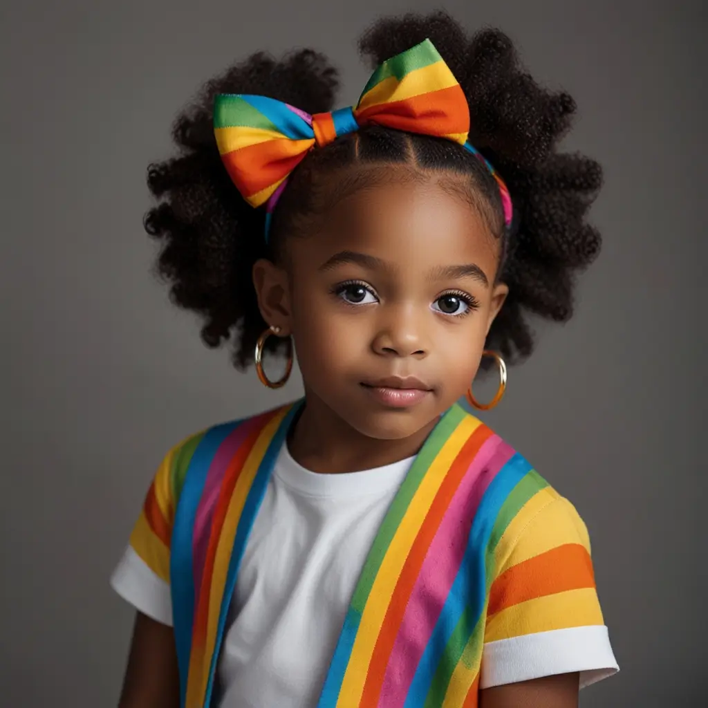 Afro Puffs with Colourful Bands