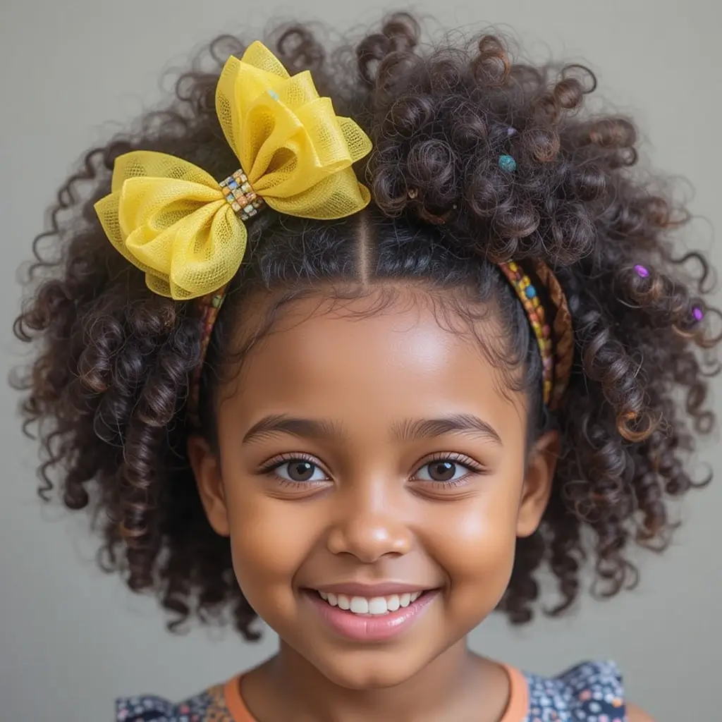Afro with Hair Accessories