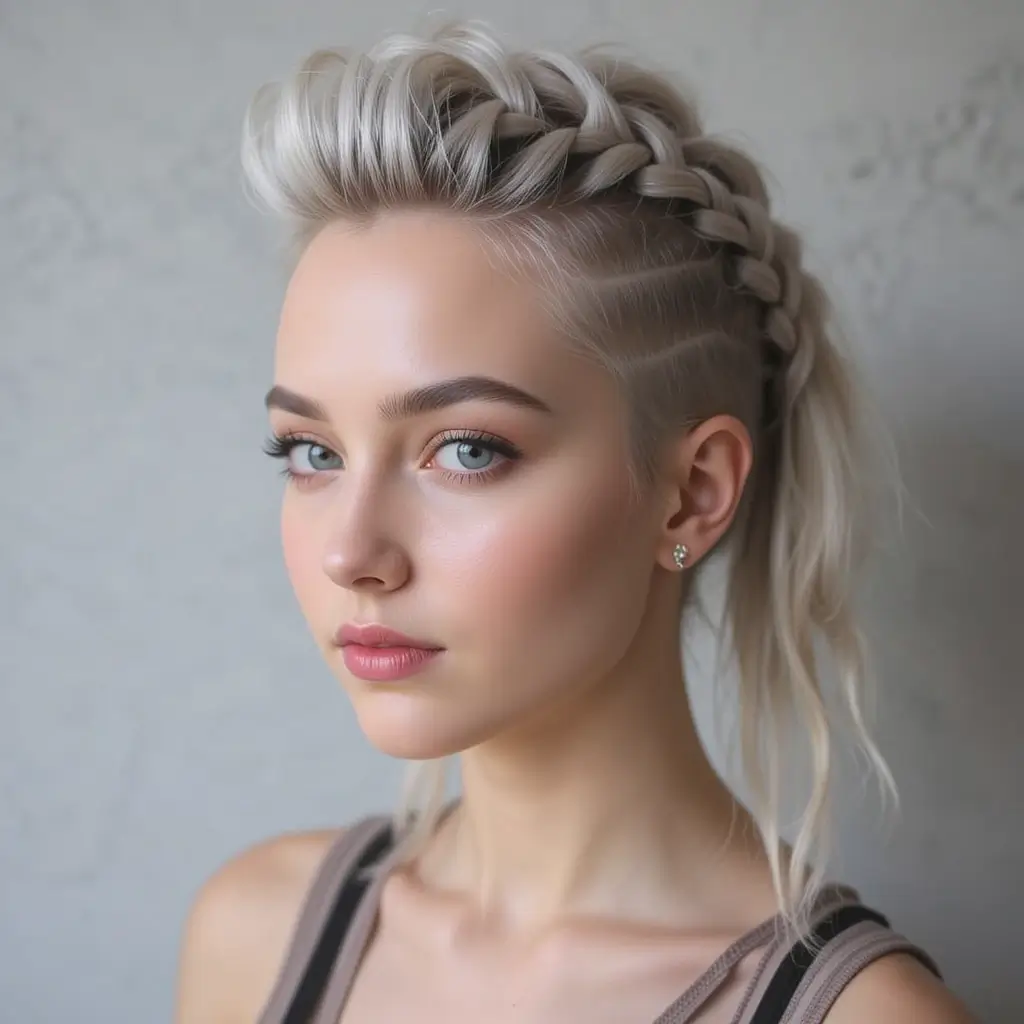 Ash Blonde Mohawk Braid