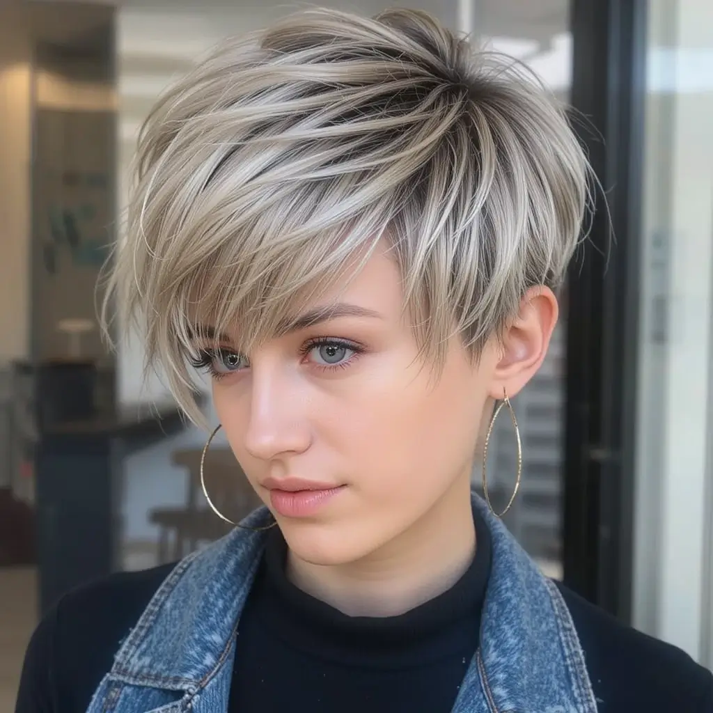 Ash Blonde Pixie Cut
