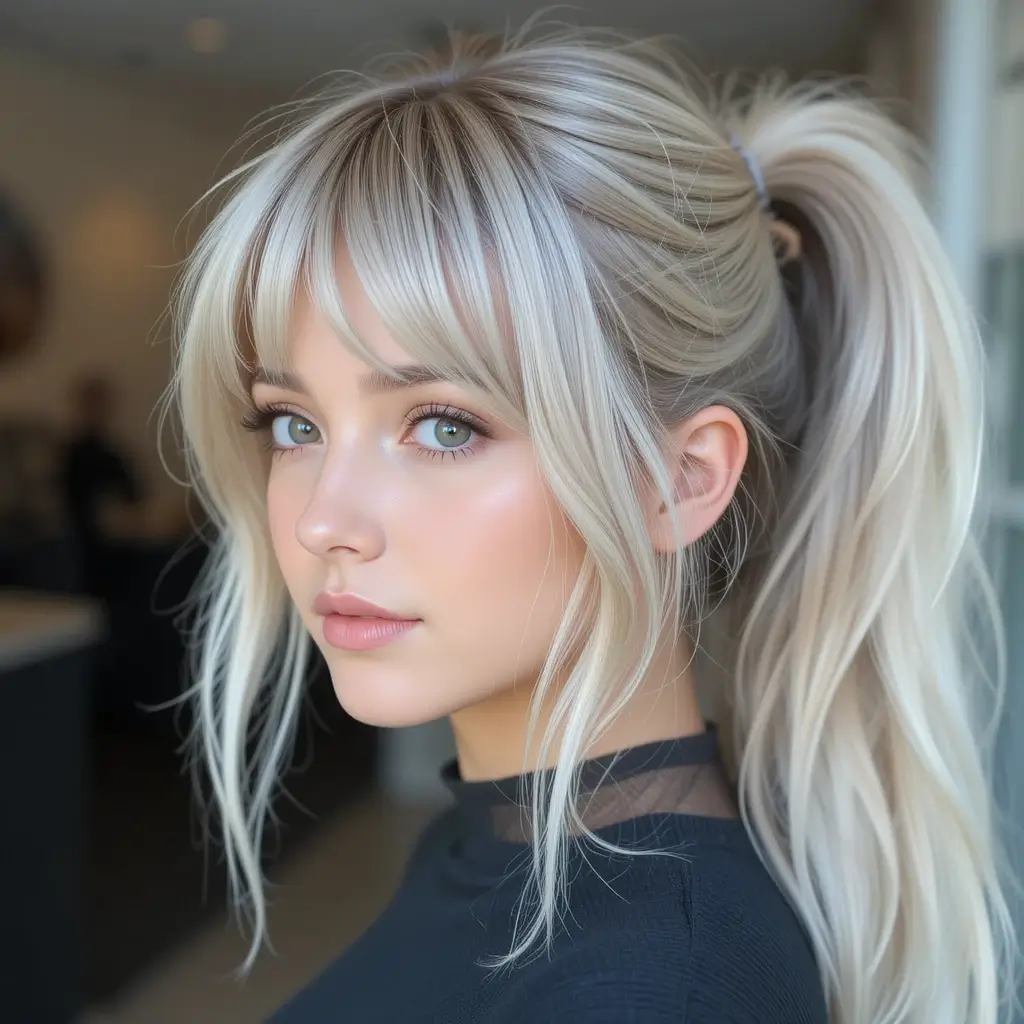 Ash Blonde Wispy Bangs