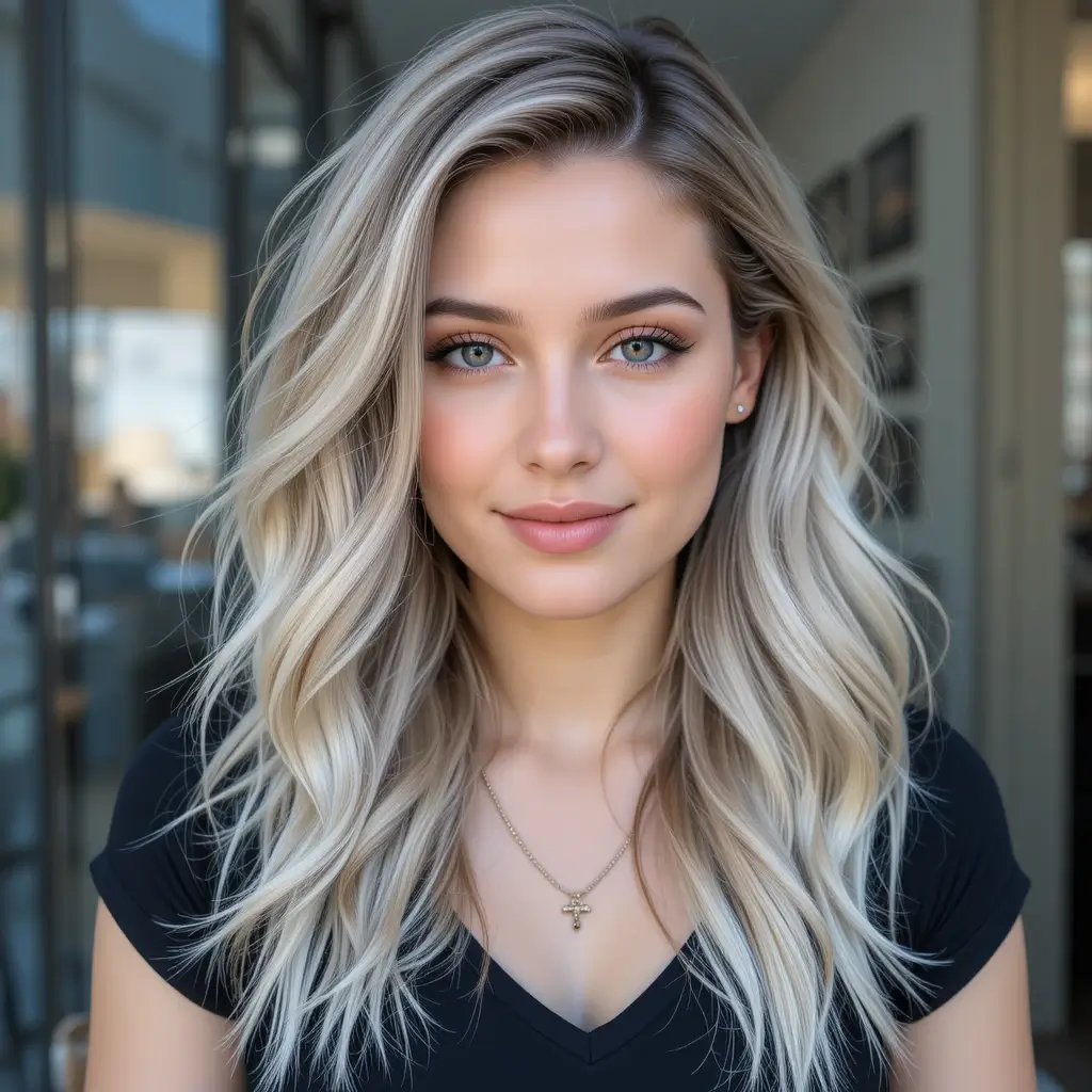 Ash Blonde with Espresso Bean Lowlights