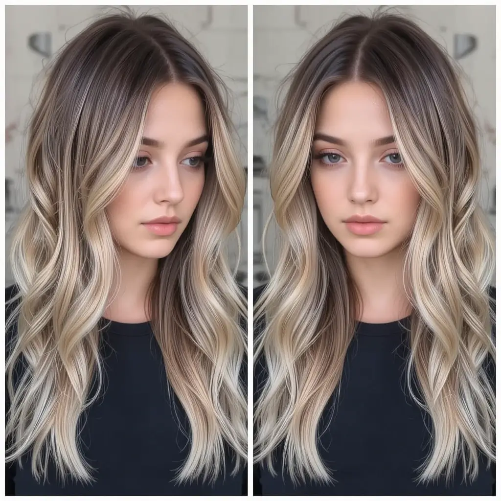 Ash Caramel Balayage for a Cool-Toned Look