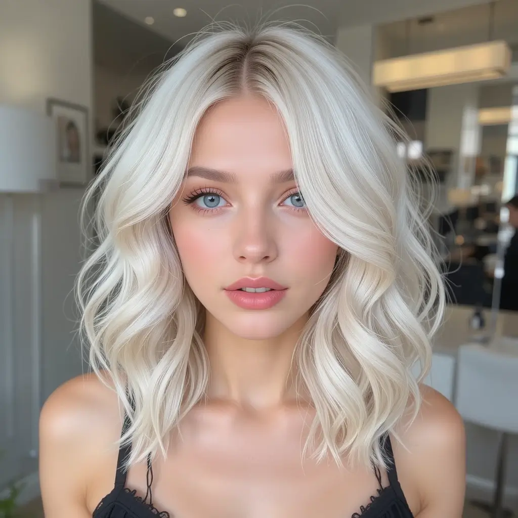 Ashy Blonde Shoulder-Length Cut with Layers
