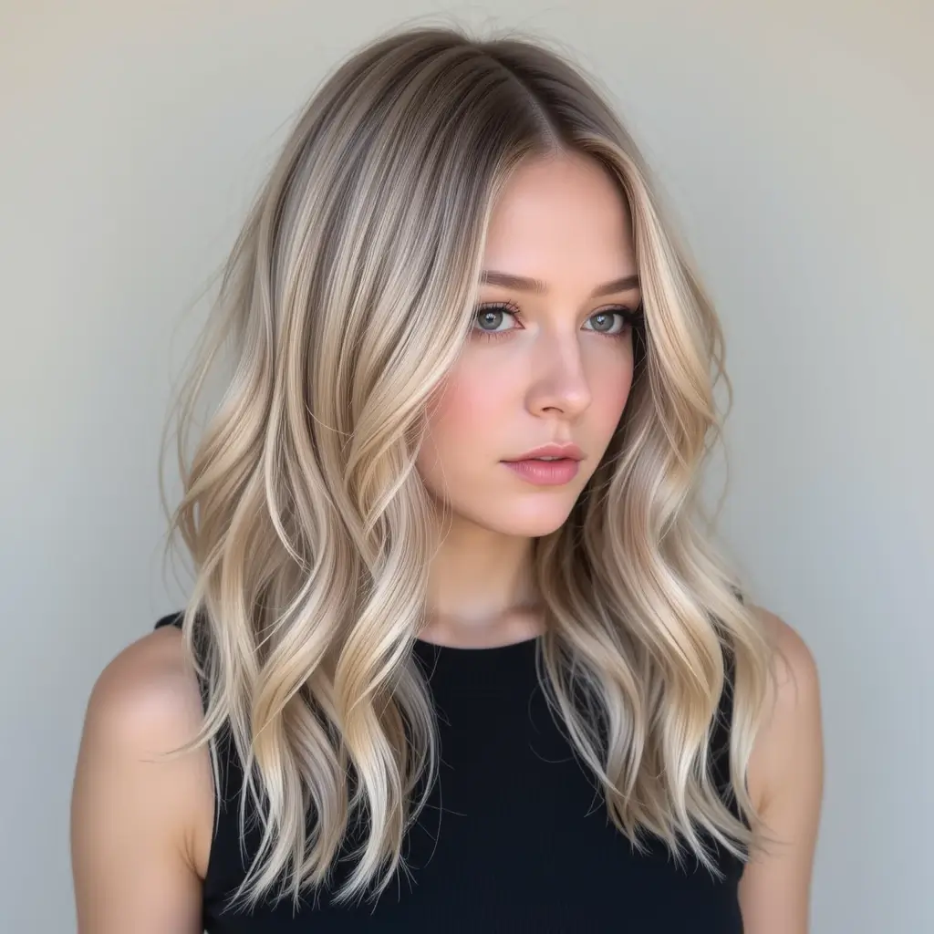Ashy Blonde with Caramel Ribbons