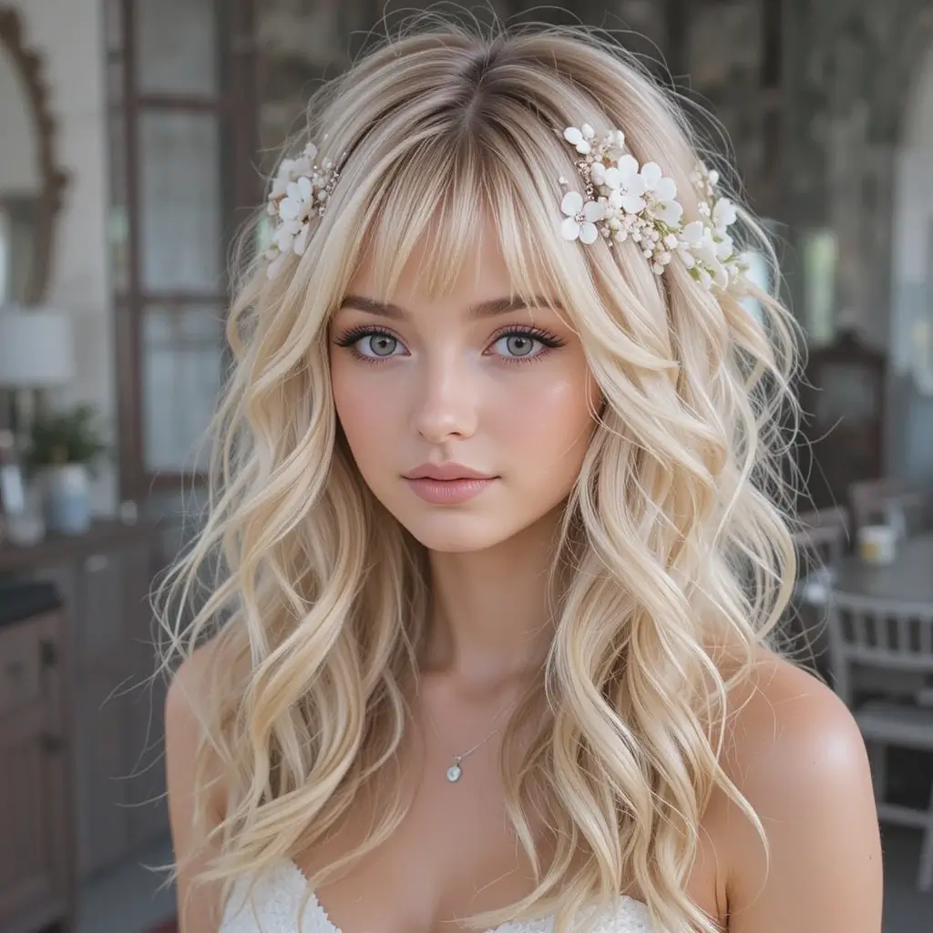 Beachy Waves with Floral Accessories
