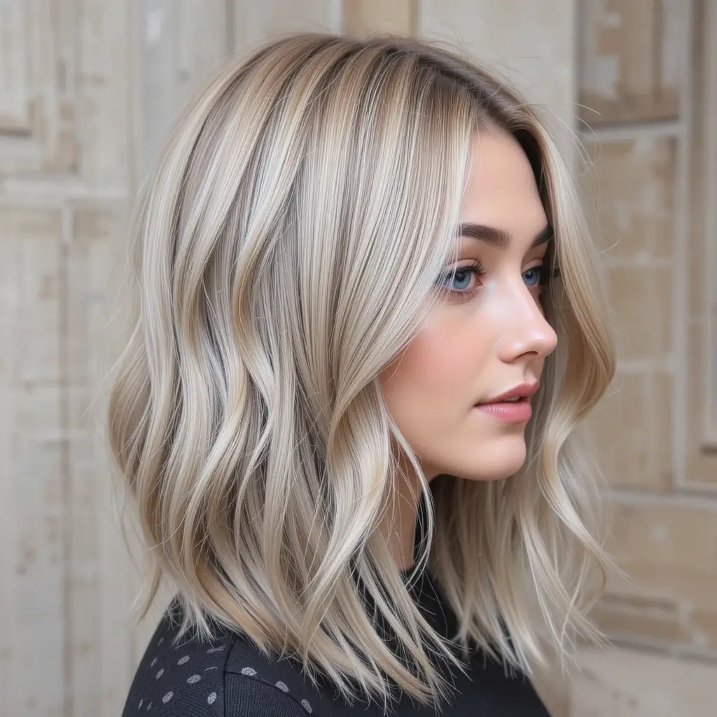 Beige Ash Blonde Lob