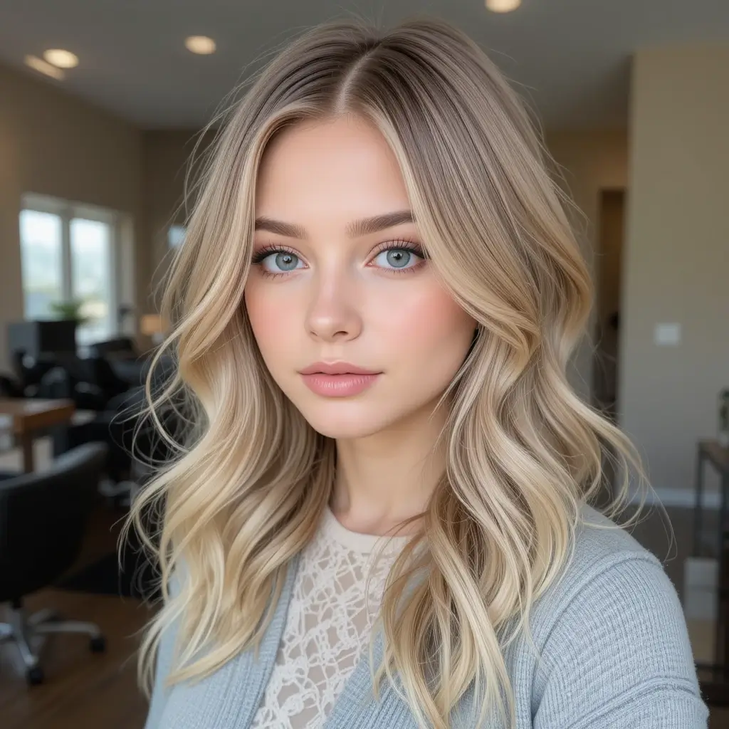 Beige Blonde with Soft Hazelnut Lowlights
