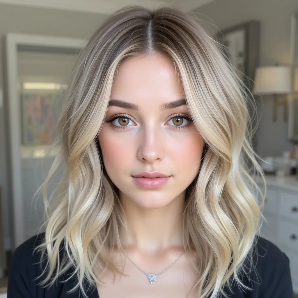Beige Blonde with Tawny Brown Lowlights