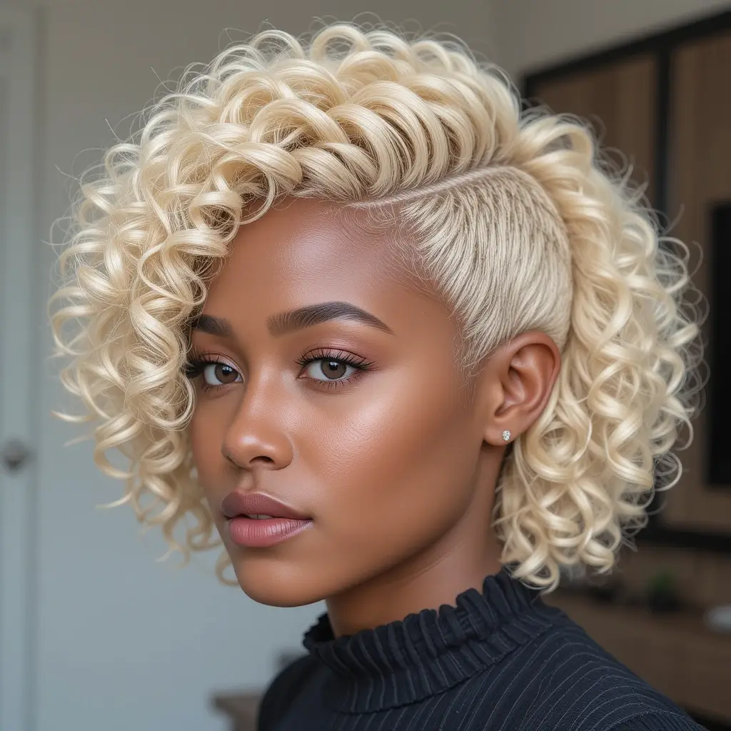 Blonde Curls Tapered Cut