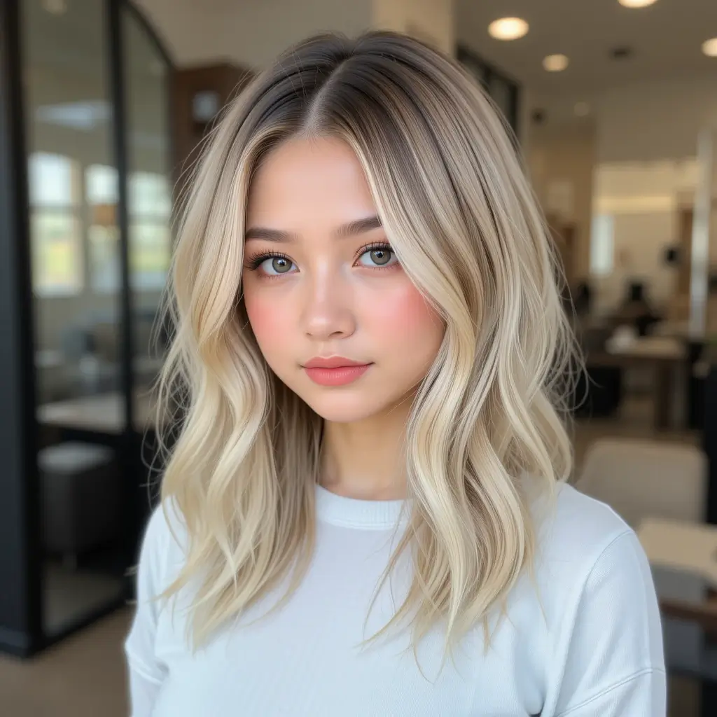 Blonde Shoulder-Length Hair with Soft Ombré