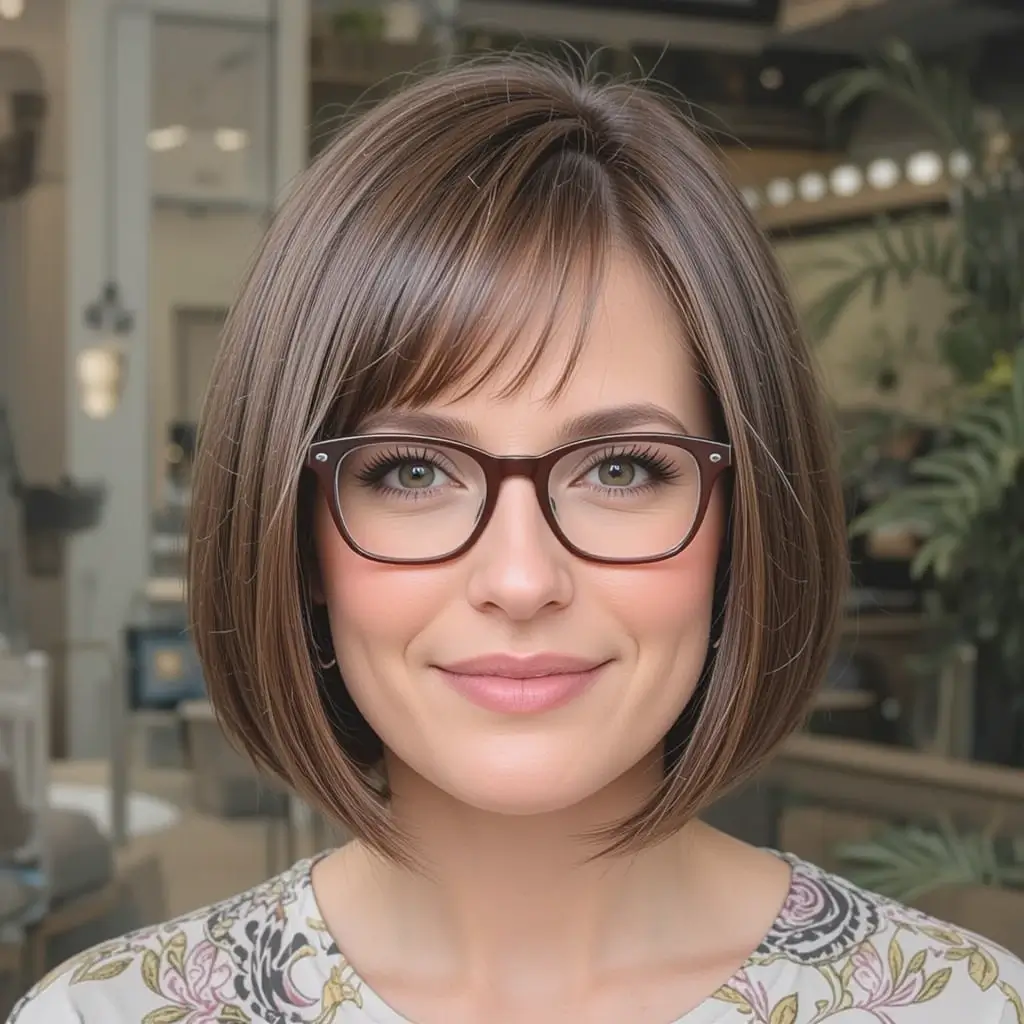 Blunt Bob with Middle Part