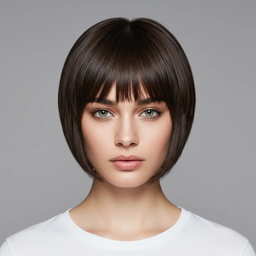 Blunt Cut with Side Bangs