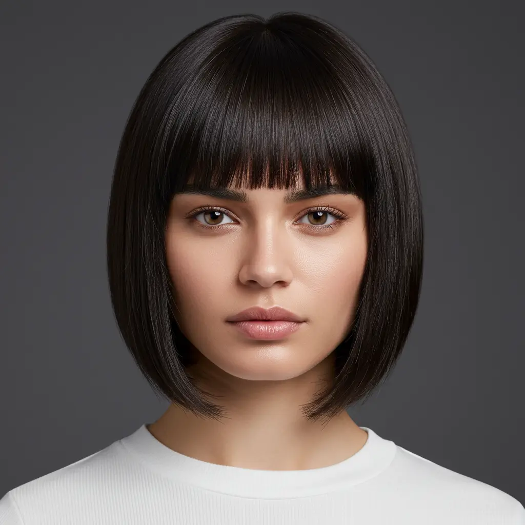 Blunt Lob with Center Part