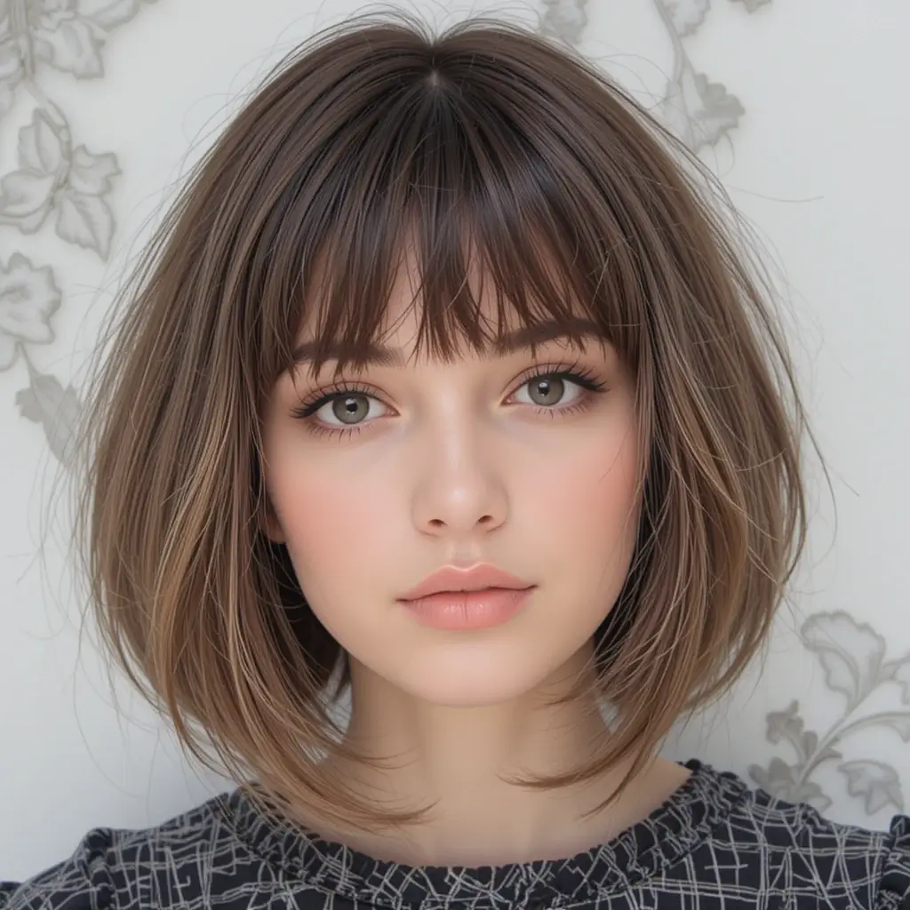 Bob with Curtain Bangs