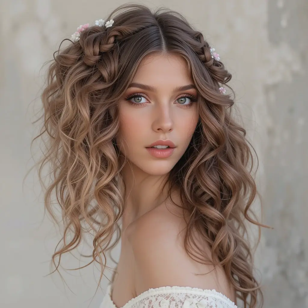 Boho Curly Fishtail Braid