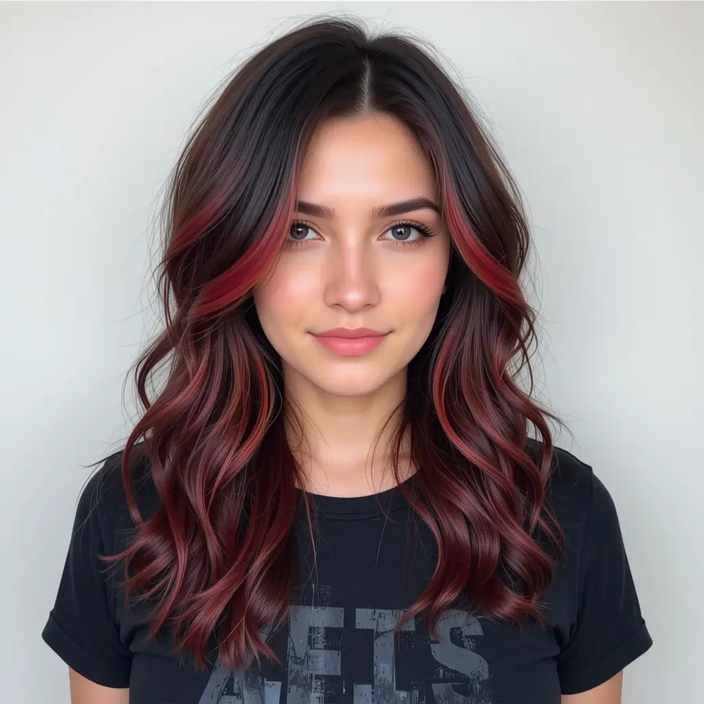 Bold Cherry Red Streaks