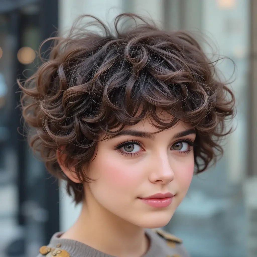 Bouncy Curled Pixie