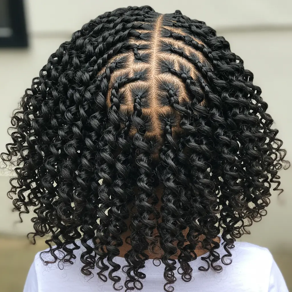 Box Braids with Curly Ends