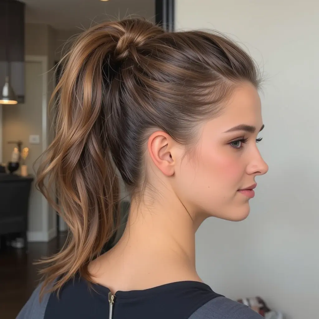 Braid-Wrapped Ponytail