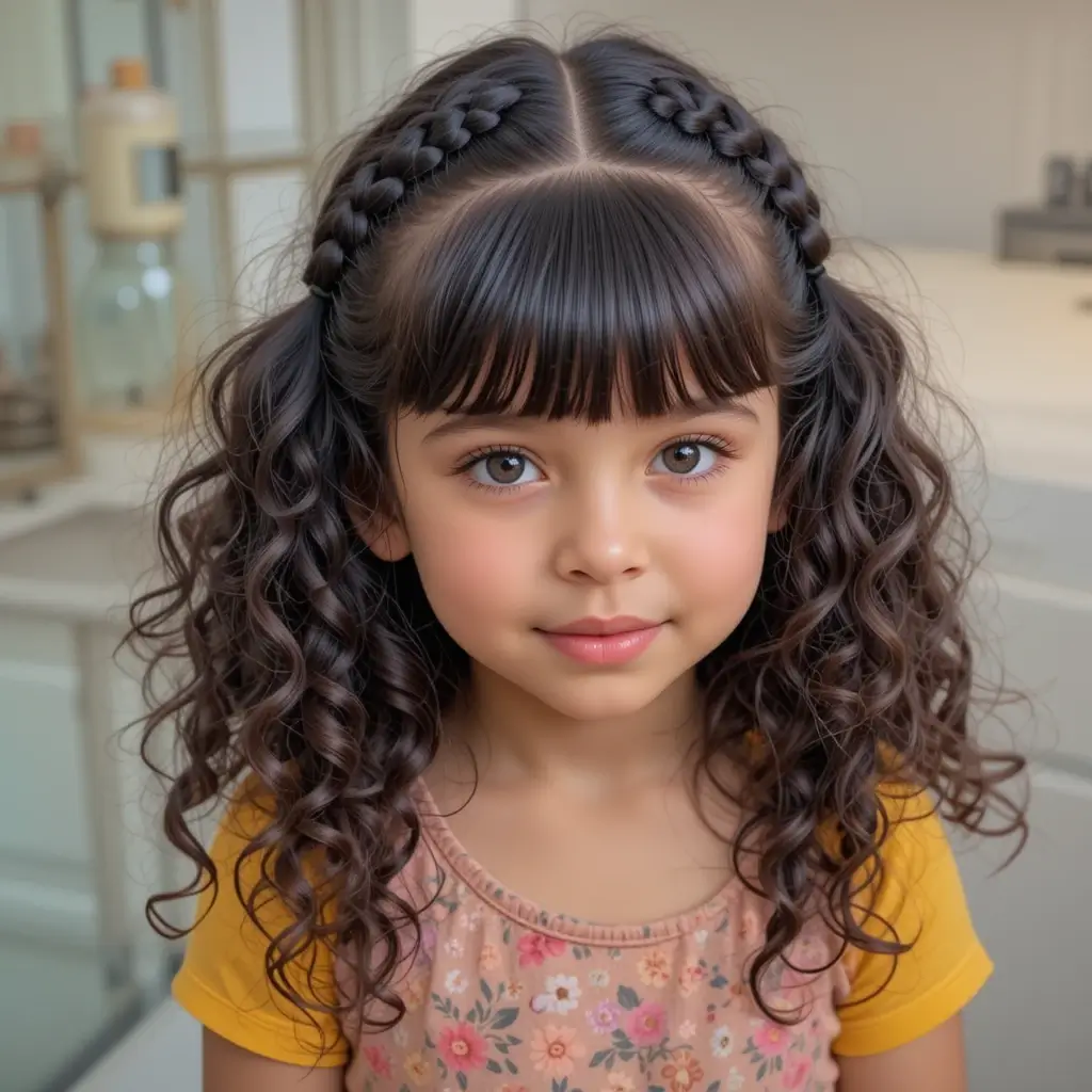 Braided Bangs with Curls