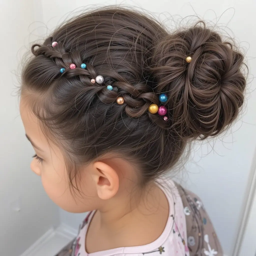 Braided Bun with Beads