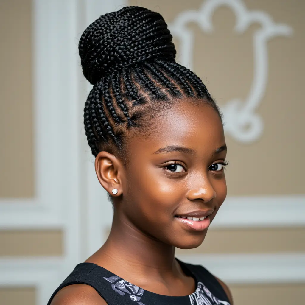 Braided Bun with a Side Part