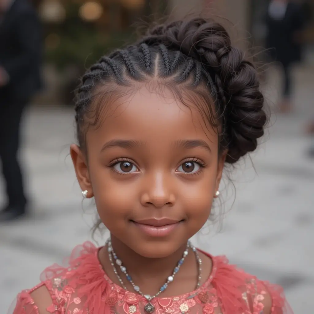 Braided Bun with a Side Part