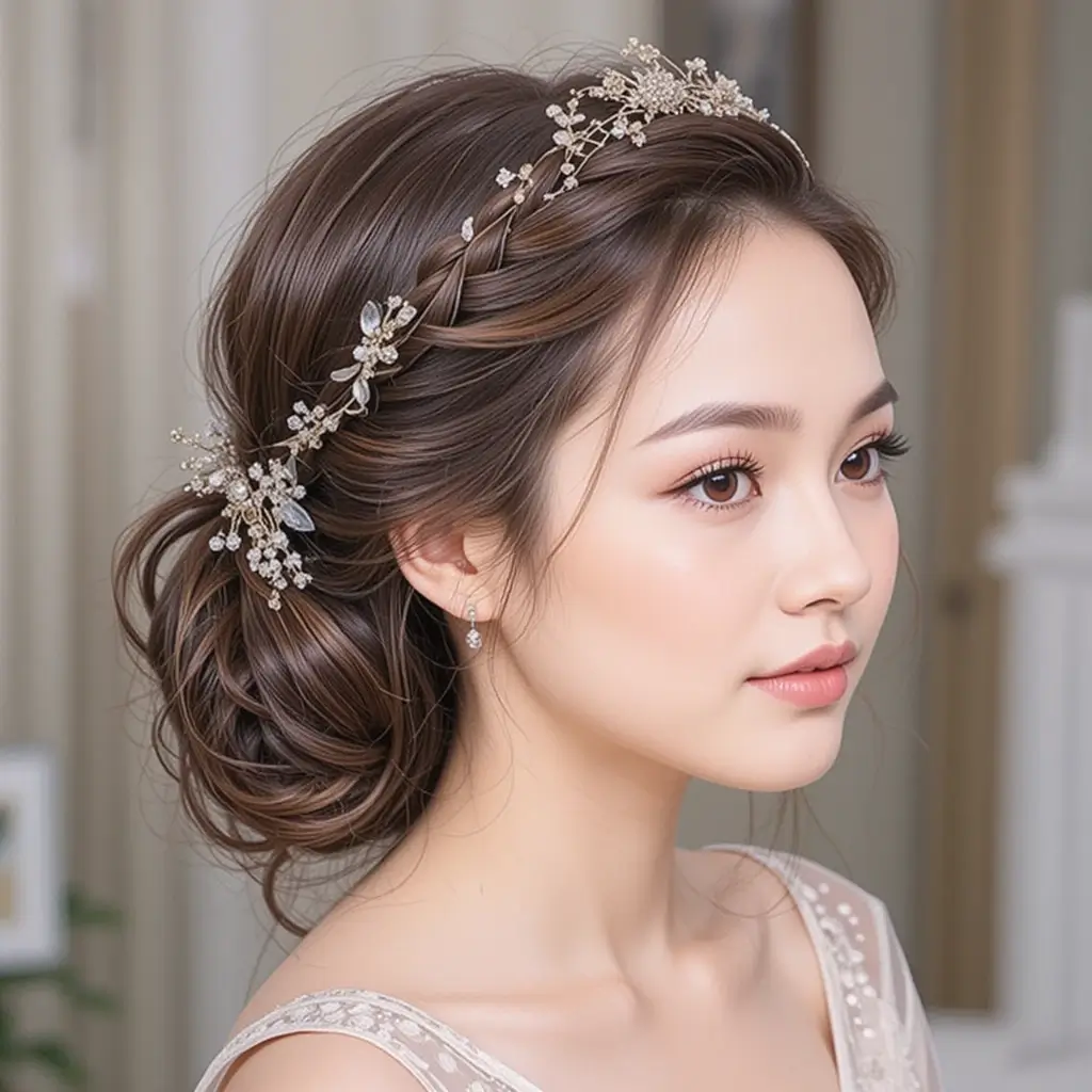 Braided Crown with Low Bun