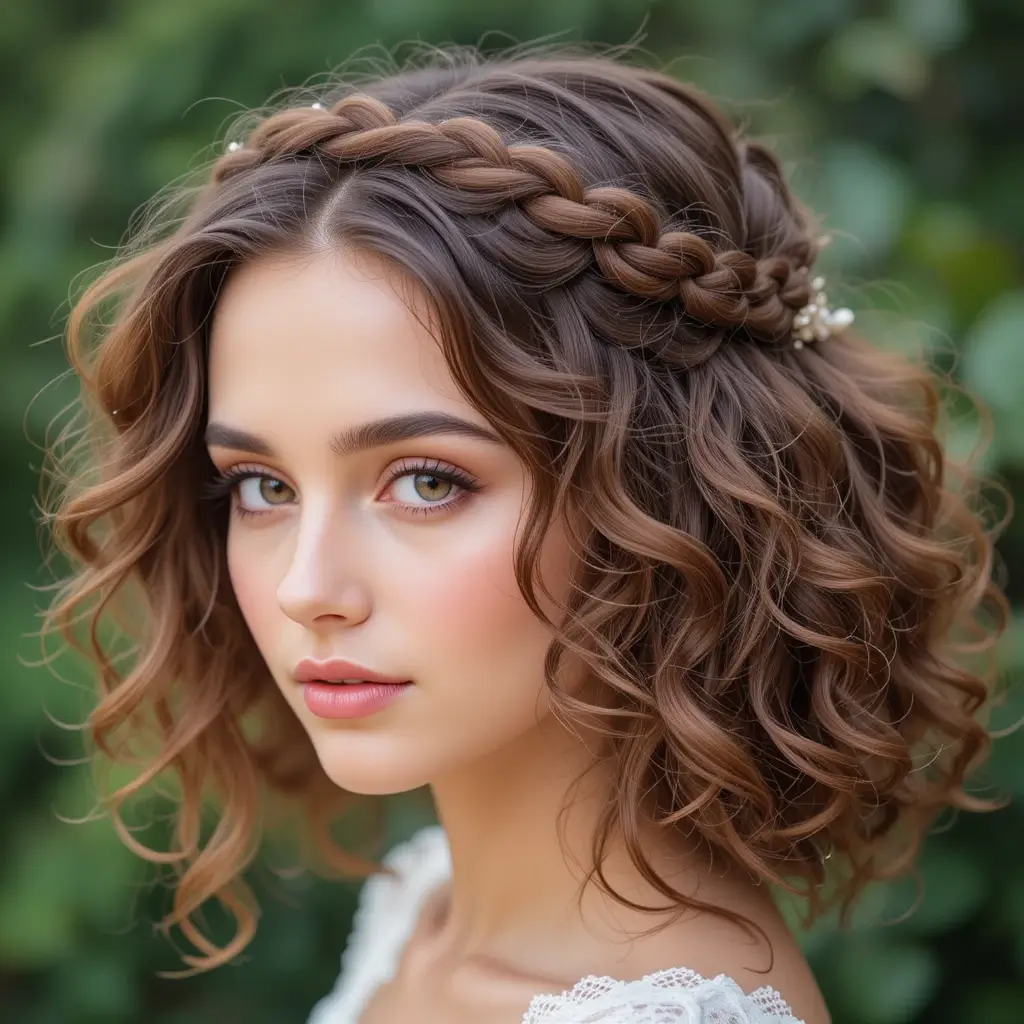 Braided Curly Halo