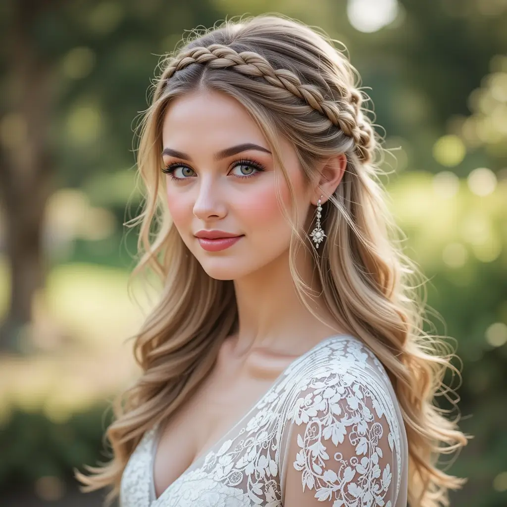 Braided Half-Up Style with Volume