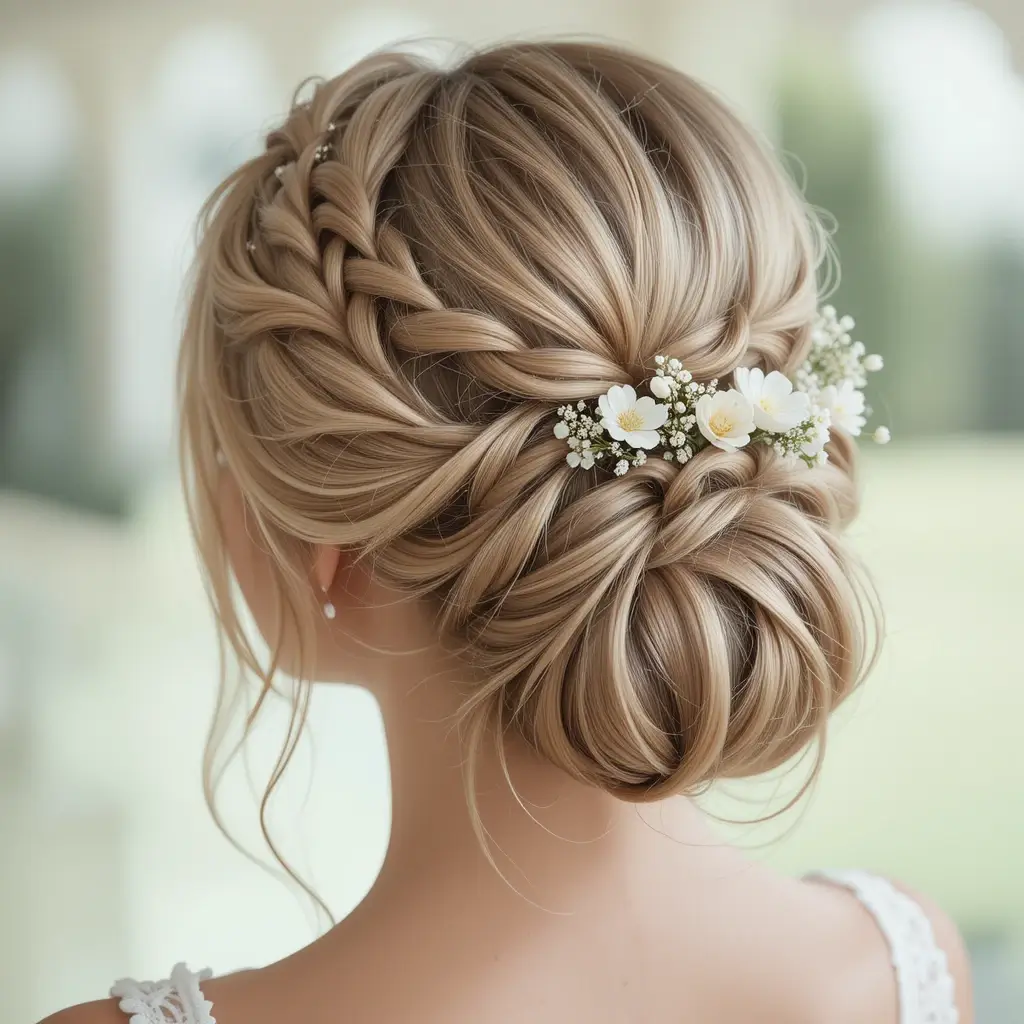 Braided Halo Updo