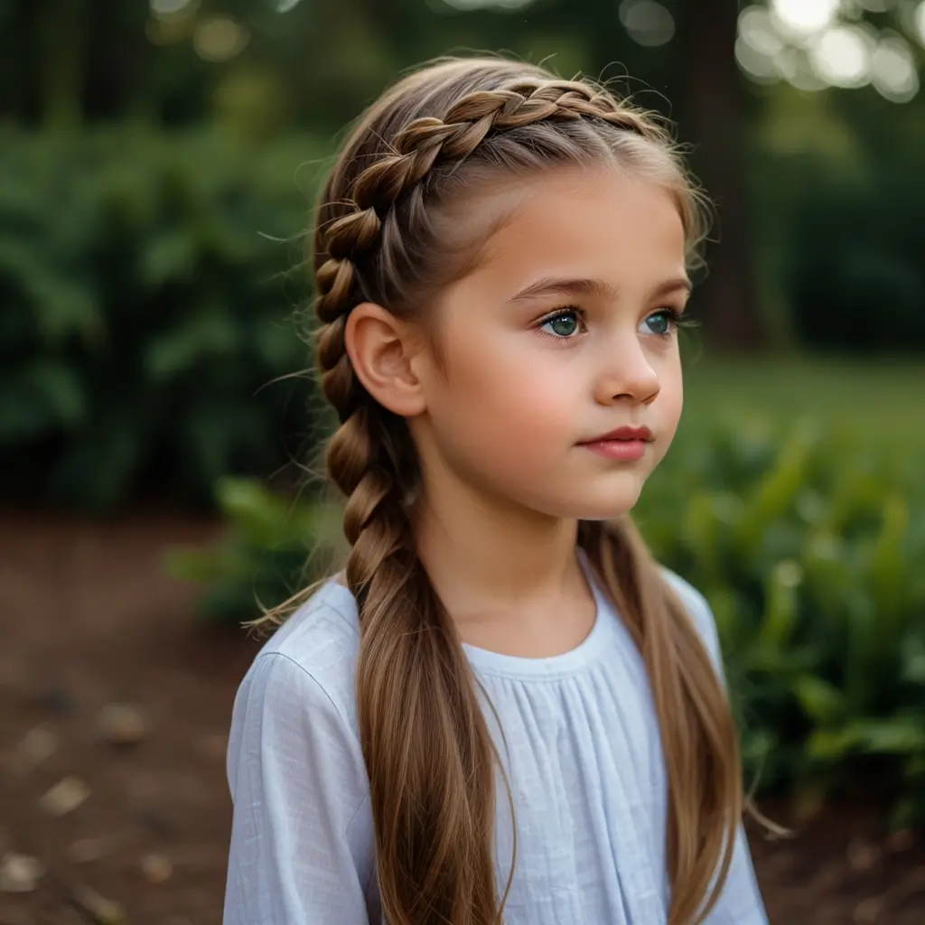 Braided Headband with Loose Hair