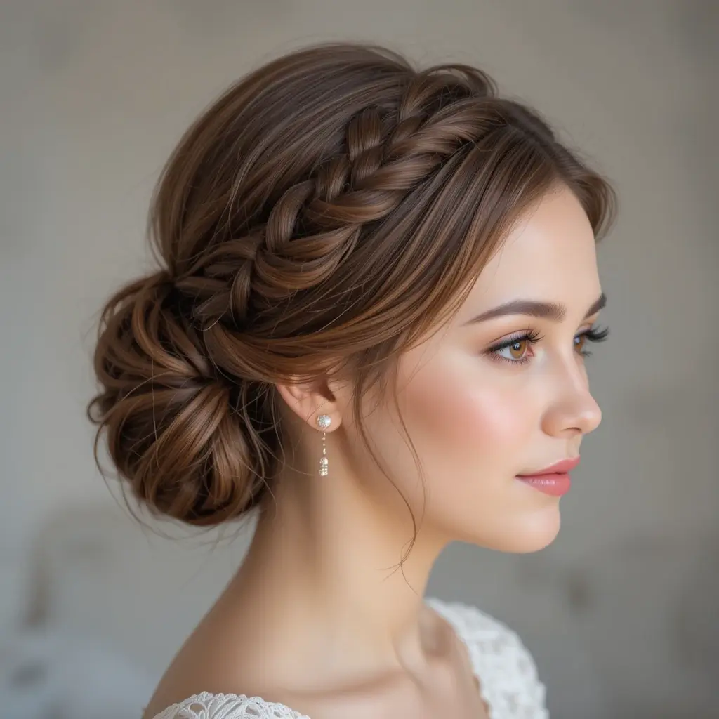 Braided Low Chignon