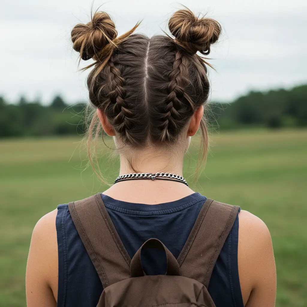 Braided Space Buns