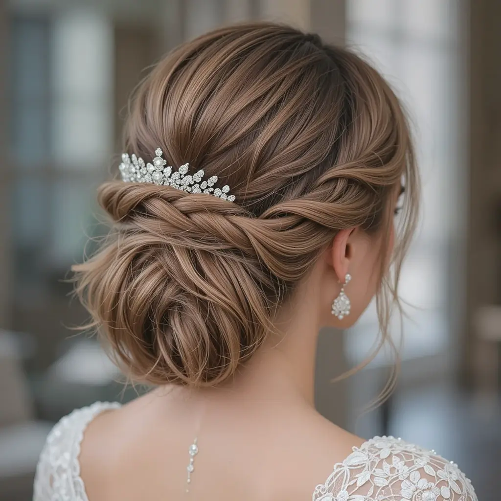 Braided Updo with Face-Framing Strands