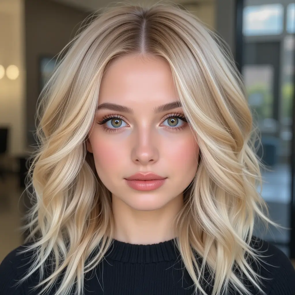 Bright Blonde with Deep Caramel Lowlights