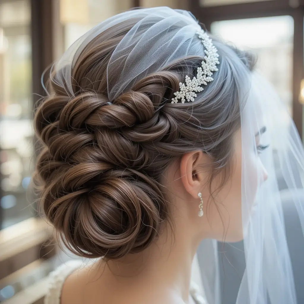 Bubble Braid with Veil