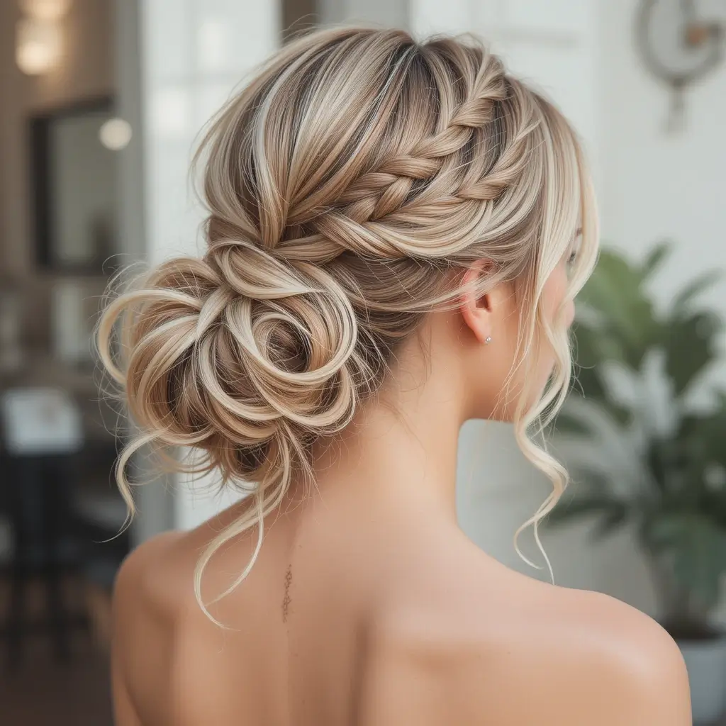 Bubble Ponytail with Braided Details